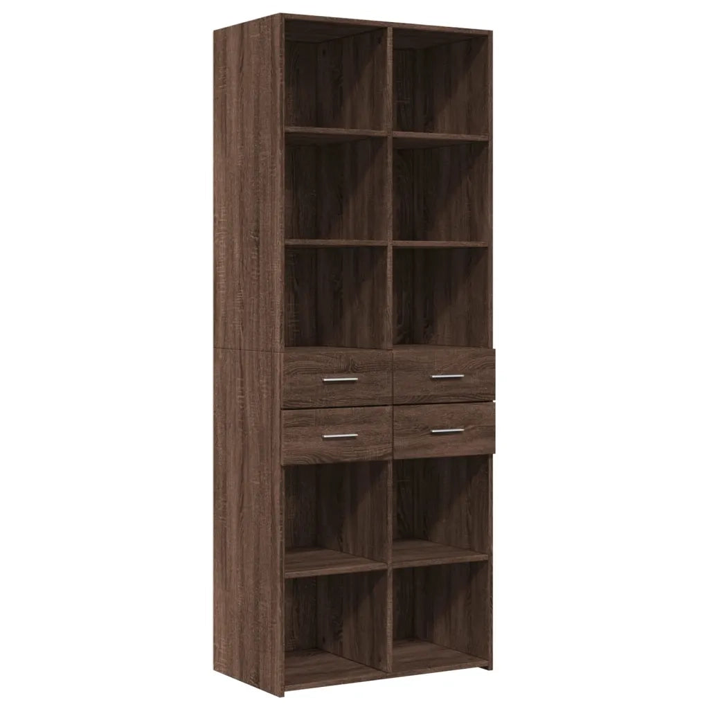 vidaXL Credenza Rovere Marrone 70x42,5x185 cm in Legno Multistrato