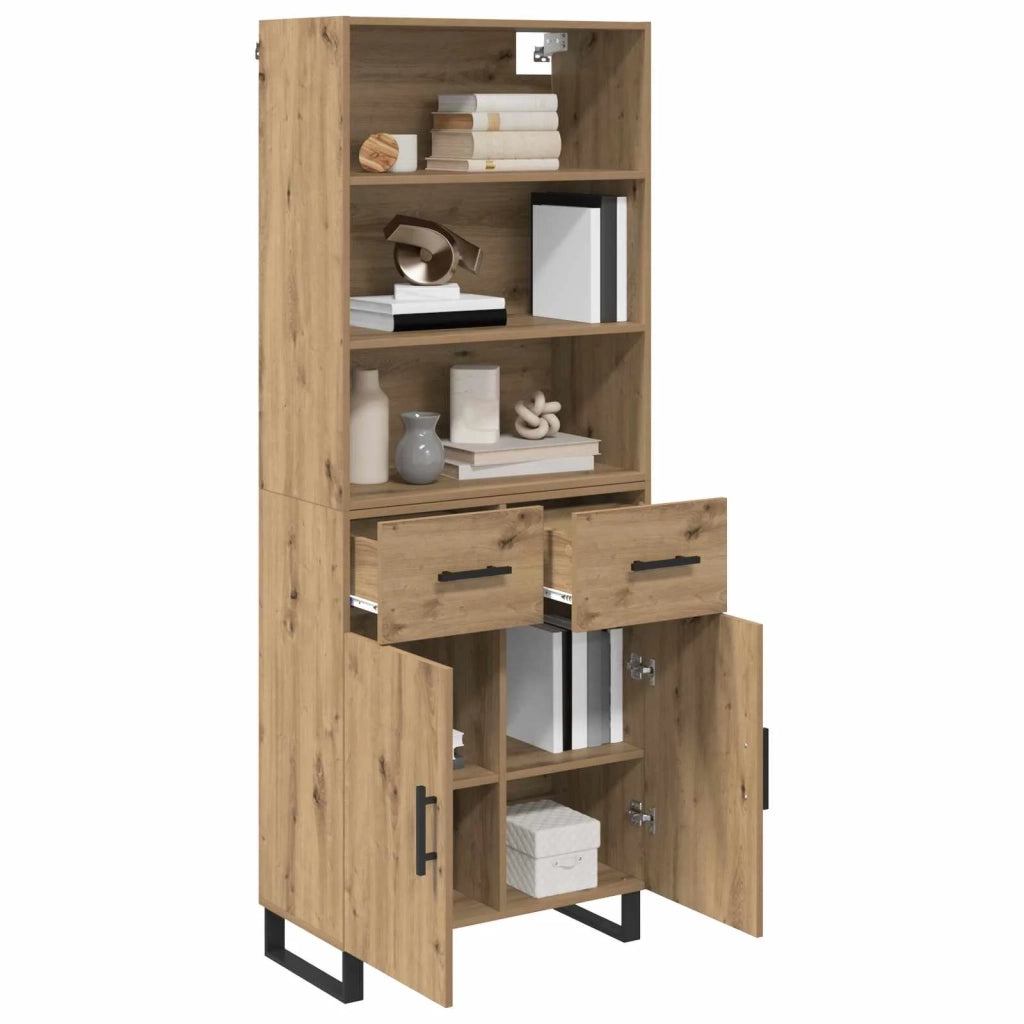 Credenza 2 pcs Rovere artigianale Legno multistrato