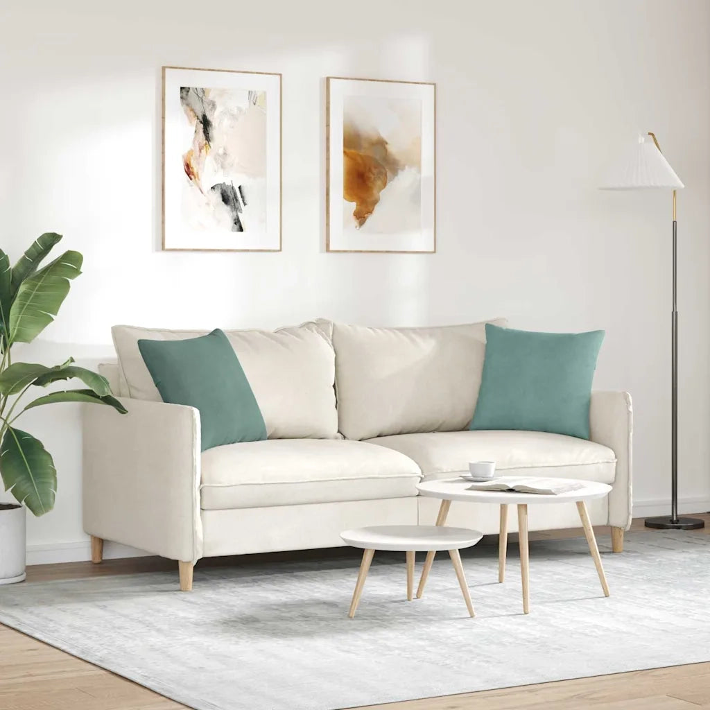 Cuscini da Divano 2 pz | Cuscini per sedie Verde Mare 45 x 45 cm Tessuto in Cords