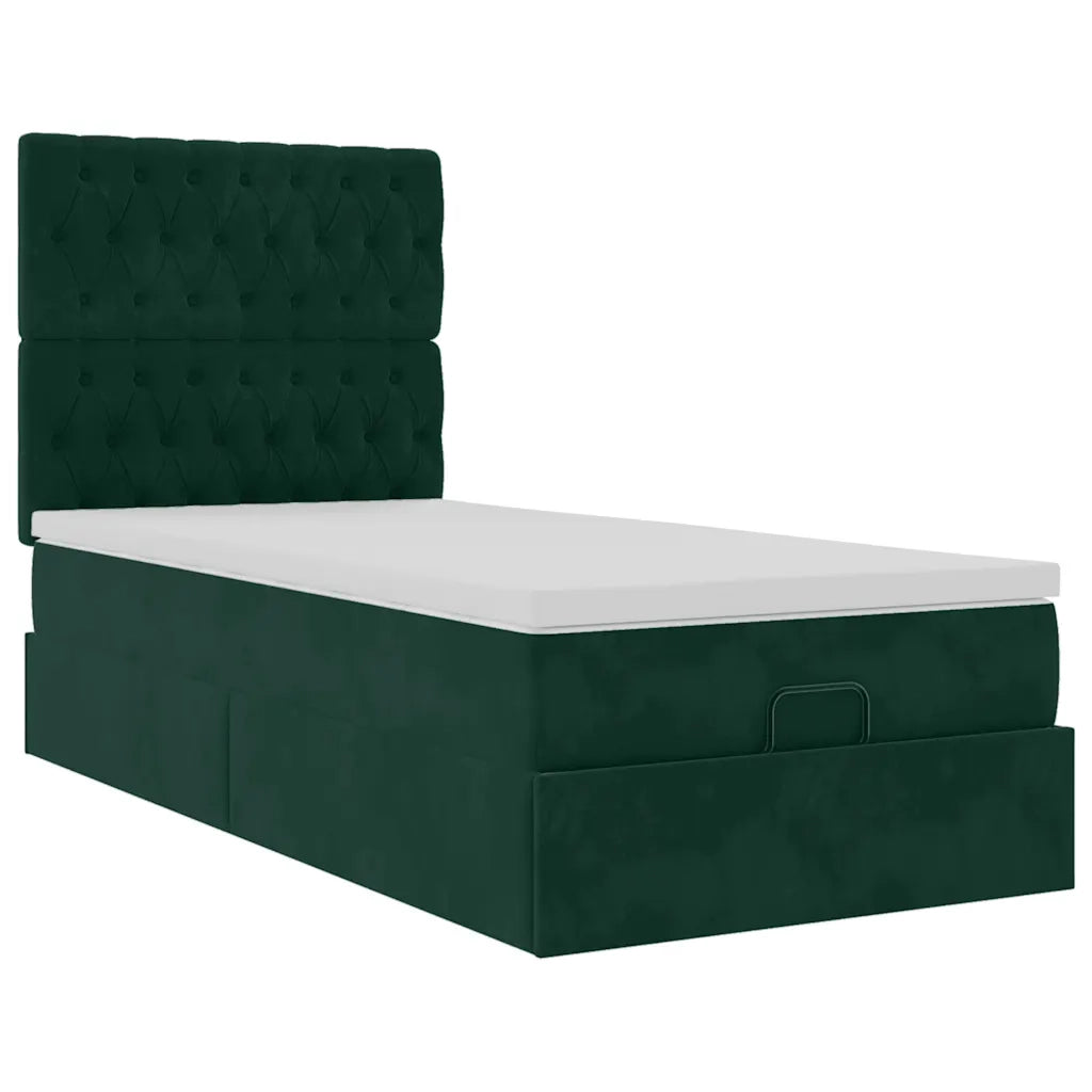 vidaXL Struttura Letto Pouf con Materassi 90x190 cm in Velluto