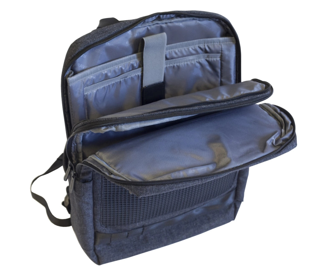 Zaino ufficio porta pc, tasche e scompartimenti interni Grigio Nero Ravizzoni Poper