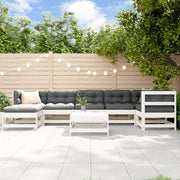 Set Divani da Giardino 8pz con Cuscini in Legno Massello Biancocod mxl 124417
