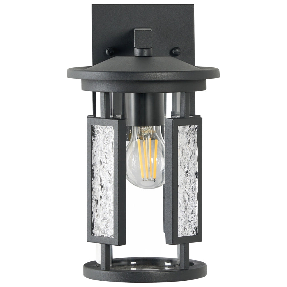 Set di 2 Applique da Esterno in Metallo Nero Stile Tradizionale per Ingresso e Portico