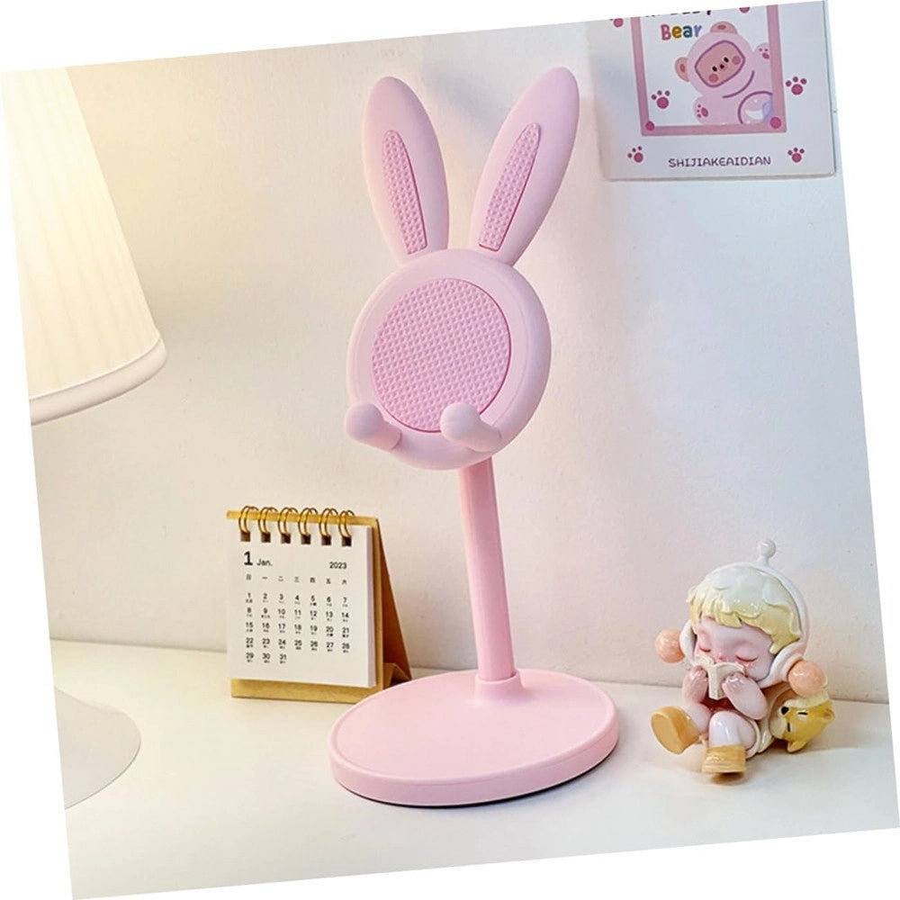 Trade Shop - Supporto Per Telefono Cellulare Forma Di Coniglietto Treppiede Portatile In Plastica -