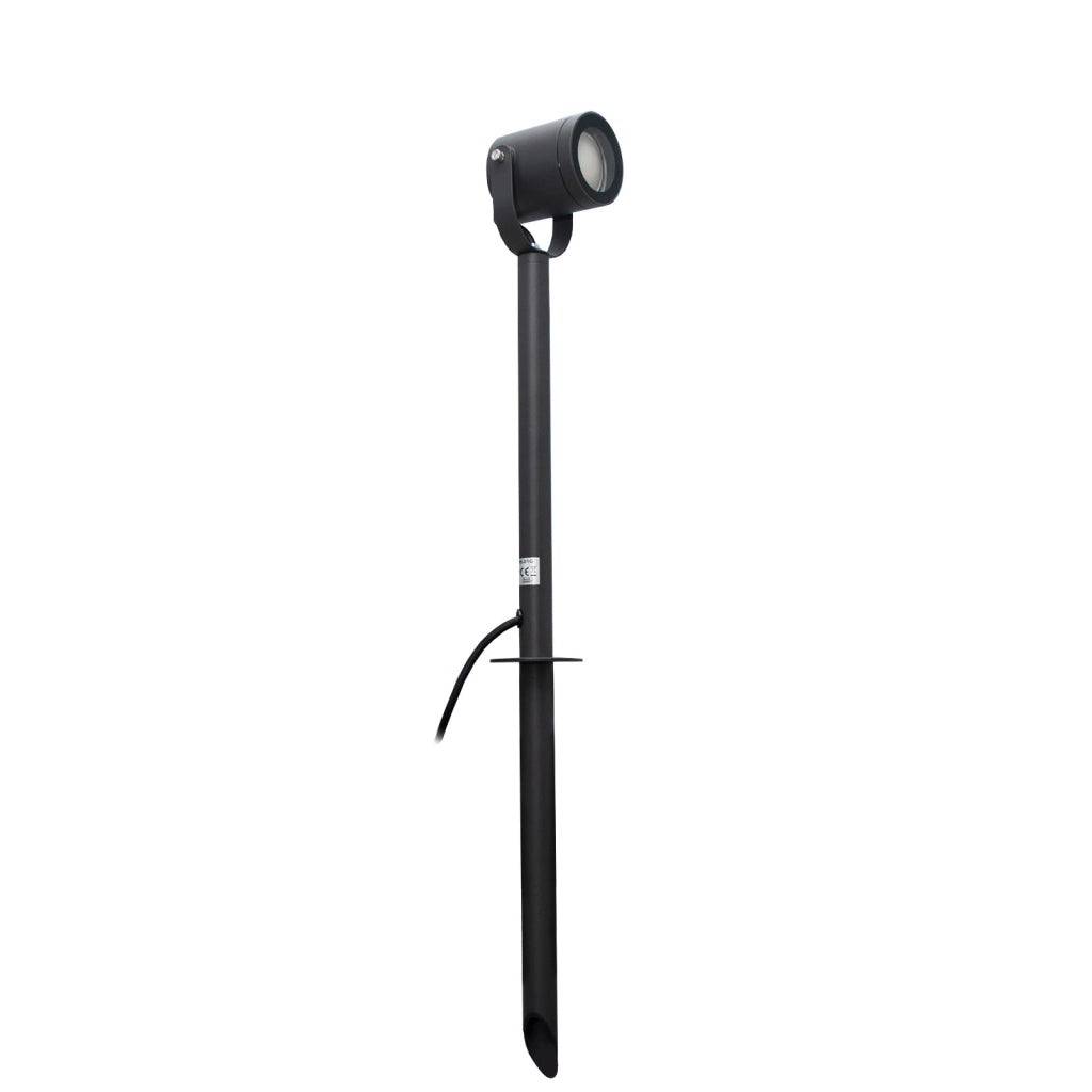 Faretto Da Giardino Led GU10 Con Picchetto Cilindro Grigio Segnapassi orientabile luce alberi siepi giardino