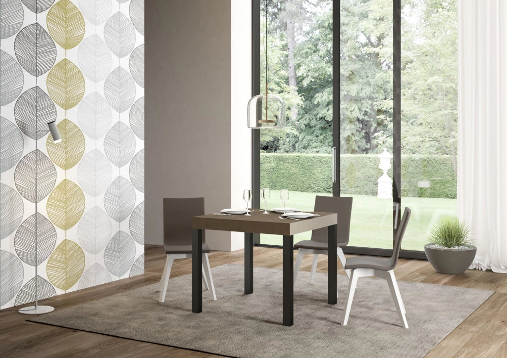 Tavolo Allungabile 90-246x90x77 cm Everyday Tortora Gambe Antracite
