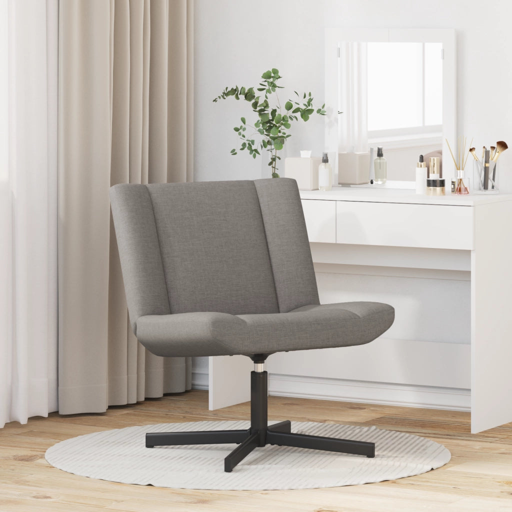 Sedia d'Accent Tortora Tessuto, Base in Metallo Standard