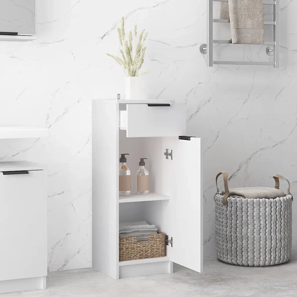 Armadio da Bagno Bianco 32x33,5x90 cm in Legno Multistrato 811286