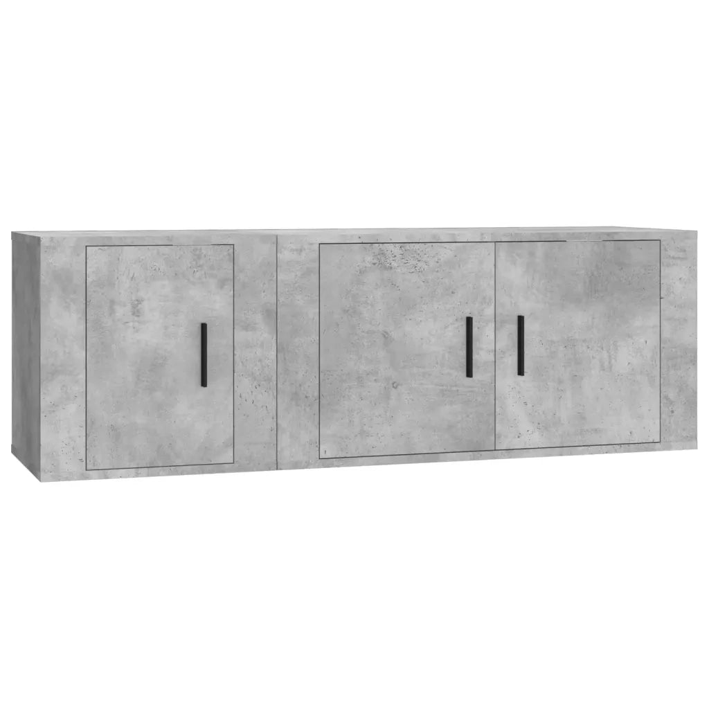 Set di Mobili Porta TV 2 pz-Credenza per TV Grigio Cemento in Legno Multistrato 949684
