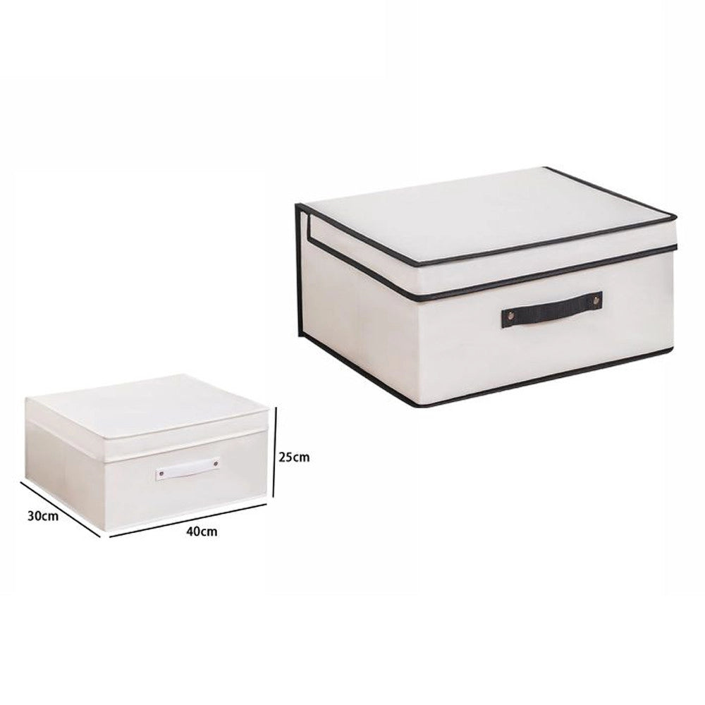 Trade Shop - Box Scatola Salvaspazio Armadio Contenitore Porta Oggetti Organizer 30x40x25 Cm -