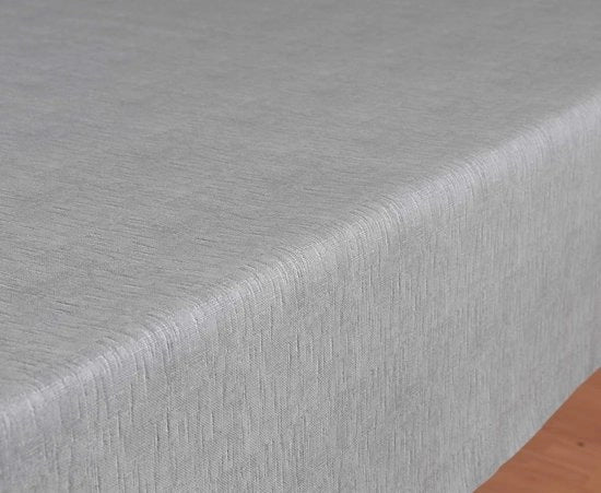 Tela da tavolo lavabile - Tavolo quadrato rotondo ovale - Lino grigio - 140 x 160 cm
