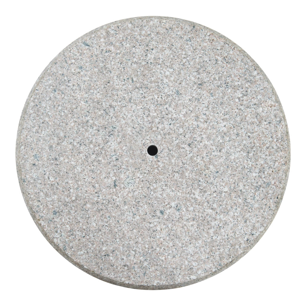 Base rotonda per ombrellone da giardino in granito 38 x 9 cm grigio 03_0010260