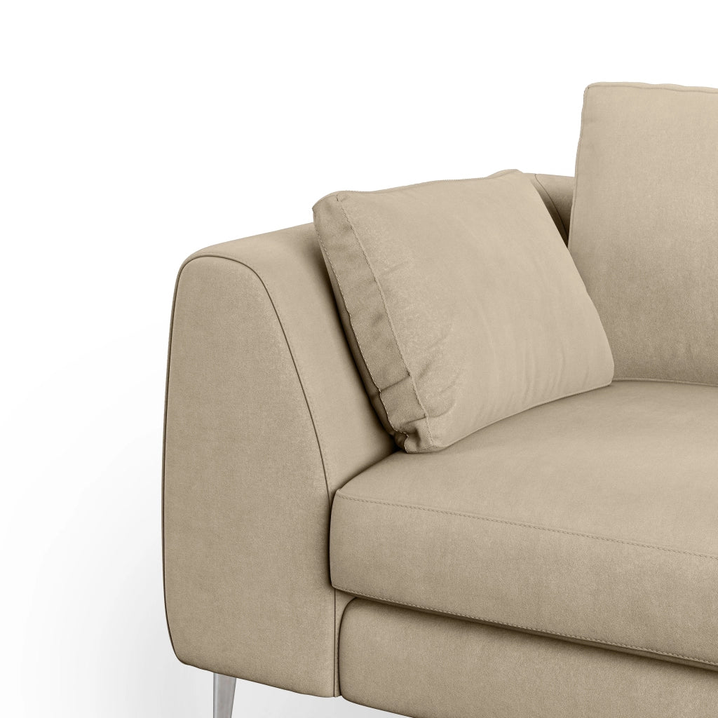Plano Divano moderno in microfibra tecnica smacchiabile T11 176 cm beige