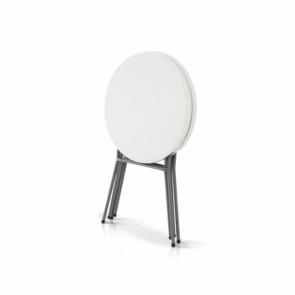Set di 2 tavoli pieghevoli alti, bianco