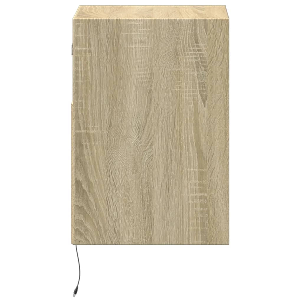Mobile TV multimediale mensola TV credenza mobile TV sala da pranzo soggiorno parete attrezzata per camera da letto con luci LED rovere Sonoma 41 x 31 x 45 cm marrone 02_0028017