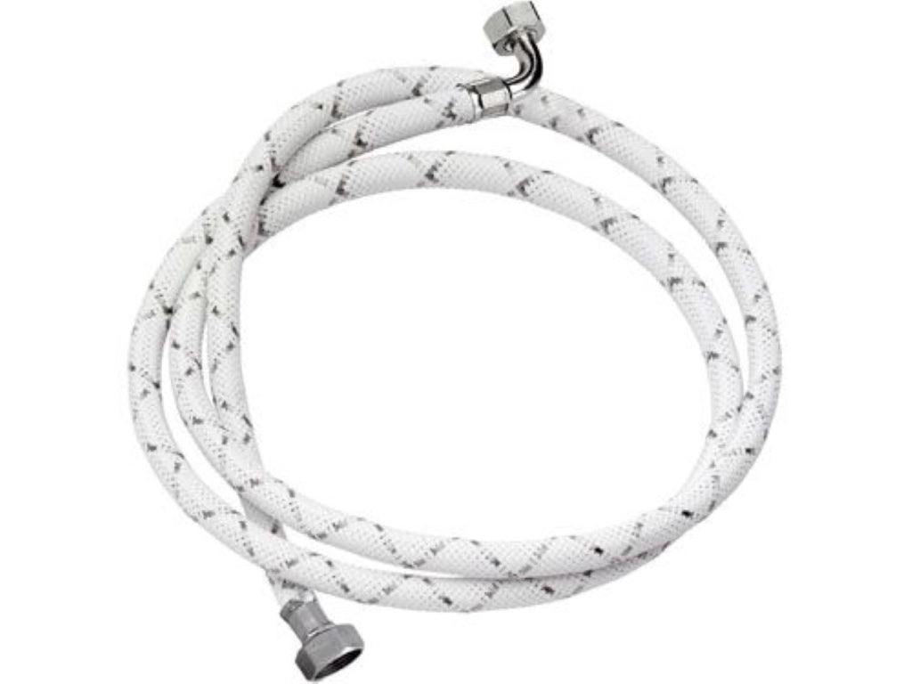 Tubo di carico con treccia in nylon bianco e dadi 150 cm
