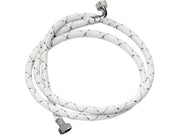 Tubo di carico con treccia in nylon bianco e dadi 150 cm