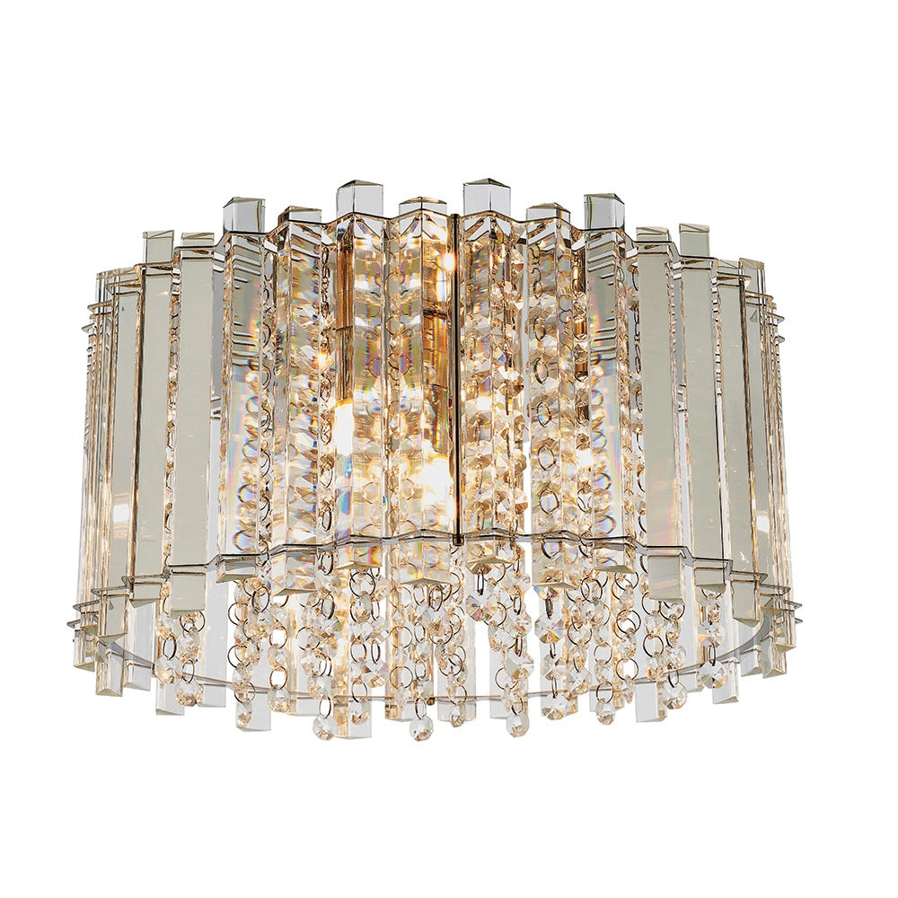 Plafoniera glamour rotonda cristallo gocce Hanna Endon 4xG9