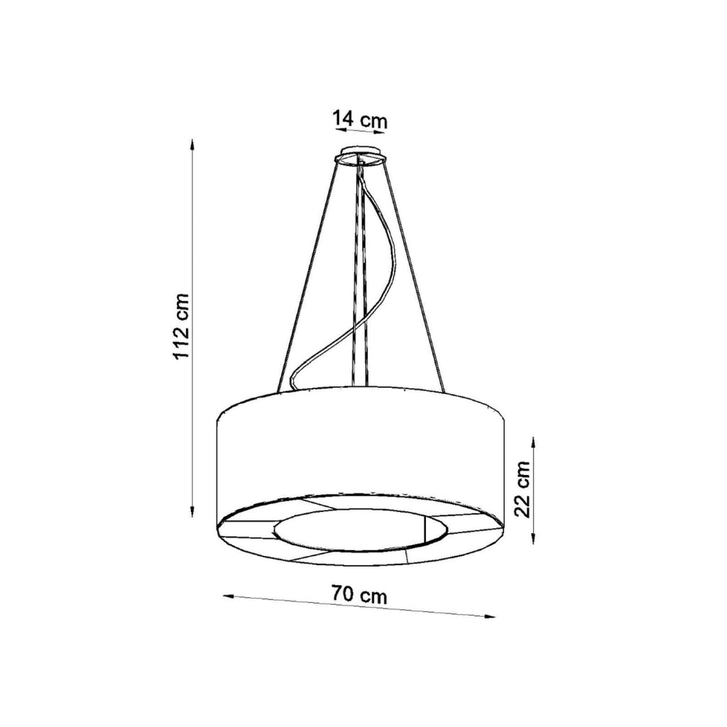 Lampadario Saturno 2BM Nero Rotondo 6x E27 LED Max 15W 70x112 cm