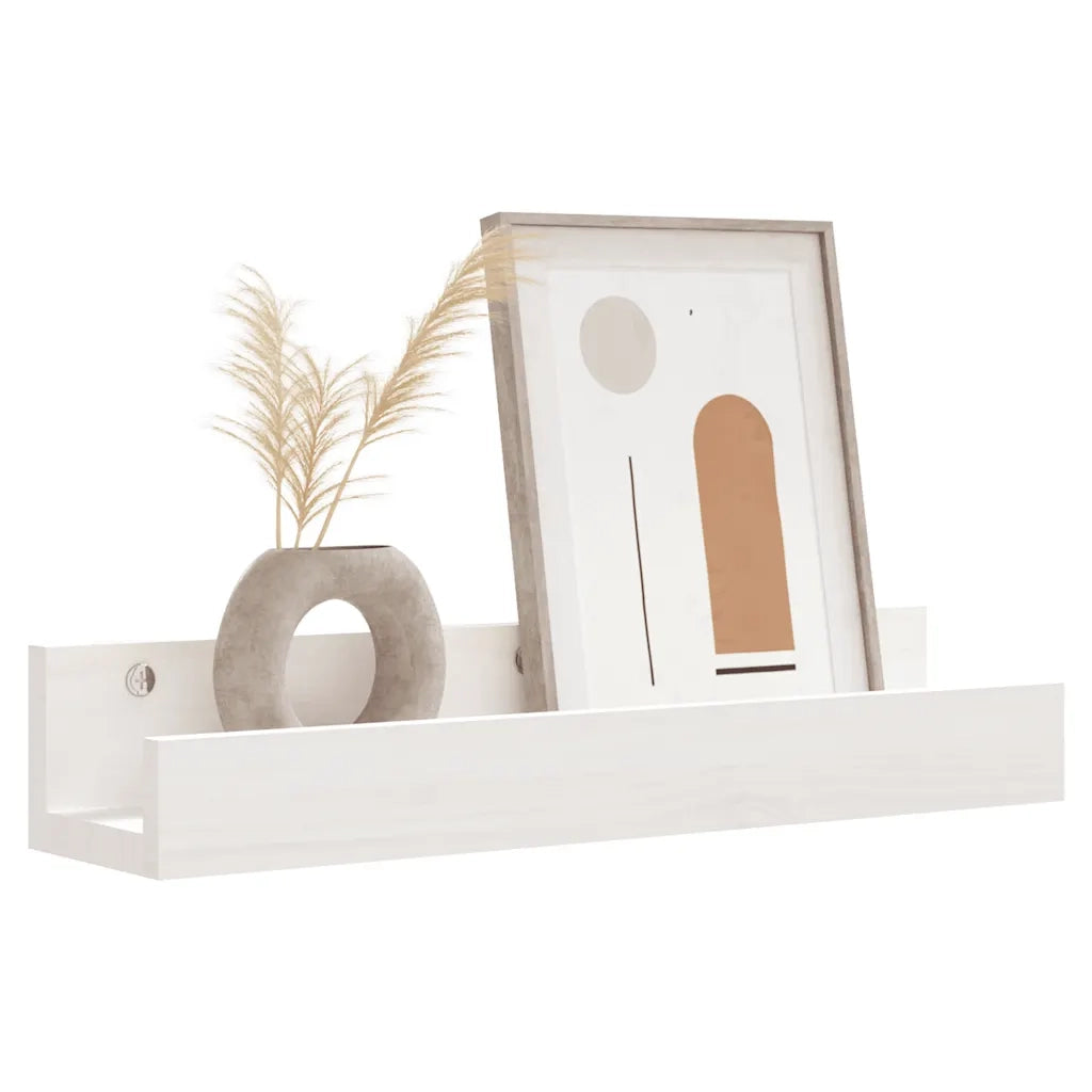 Mensole da Parete 2 pz Bianco 50x12x9cm Legno Massello di Pino cod mxl 33591
