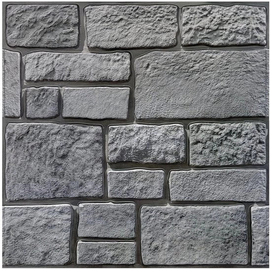 Pannelli per parete 3D da 10 pezzi, finitura pietra, 30 x 30 cm, pannelli per parete PVC idrorepellenti, decorazione per parete, finitura pietra per soggiorno, camera da letto, camino, decorazione per parete interna
