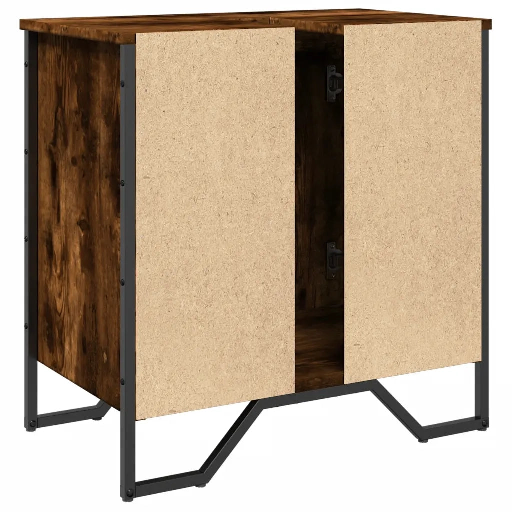 Mobile Lavabo Bagno Rovere Fumo 60x35x60 cm Legno Multistrato