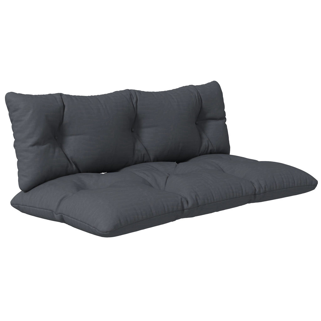 Set 2 Pezzi Cuscini da Giardino per Divani e Pallet in Poliestere con Imbottitura Spessa, Grigio Carbone