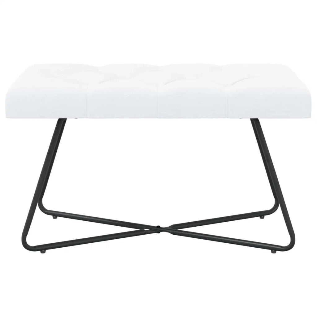 Panchina con bottoni imbottiti Bianco 80 x 40 x 46 cm Tessuto 42038368