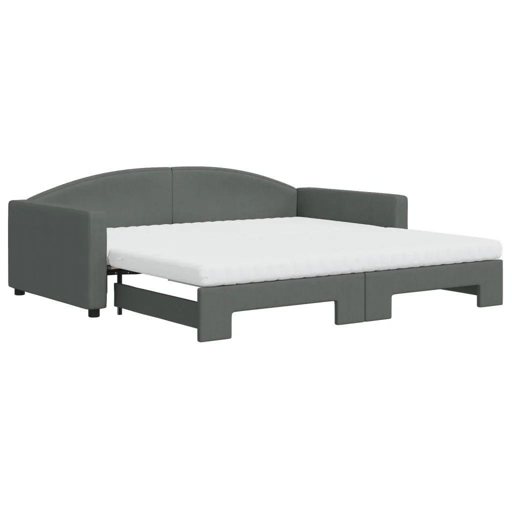 Divano Letto Estraibile Materassi Grigio Scuro 100x200 Tessuto 3197212
