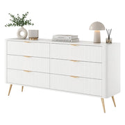 Madia Hali, Credenza 6 Cassetti, 163x38x81h cm Bianco