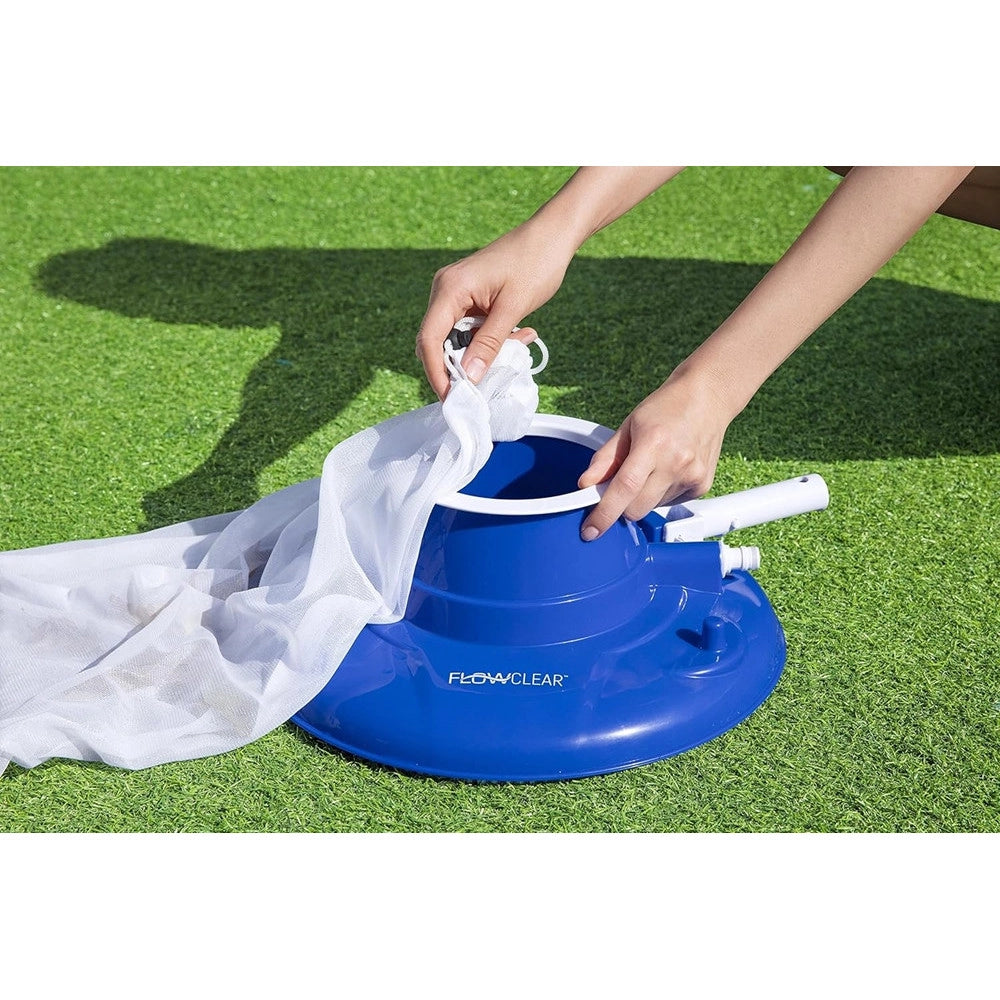 Trade Shop - Aspiratore Foglie Detriti Pulizia Per Piscina Aquasuction Con Ruote Spazzole 8 Getti 58657 -