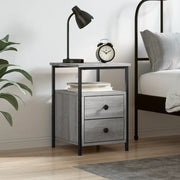 Comodino-Tavolino da notte Grigio Sonoma 34x35,5x50 cm in Legno Multistrato