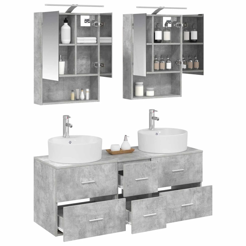 Set di mobili per il bagno 5 pcs Grigio Cemento 3406922