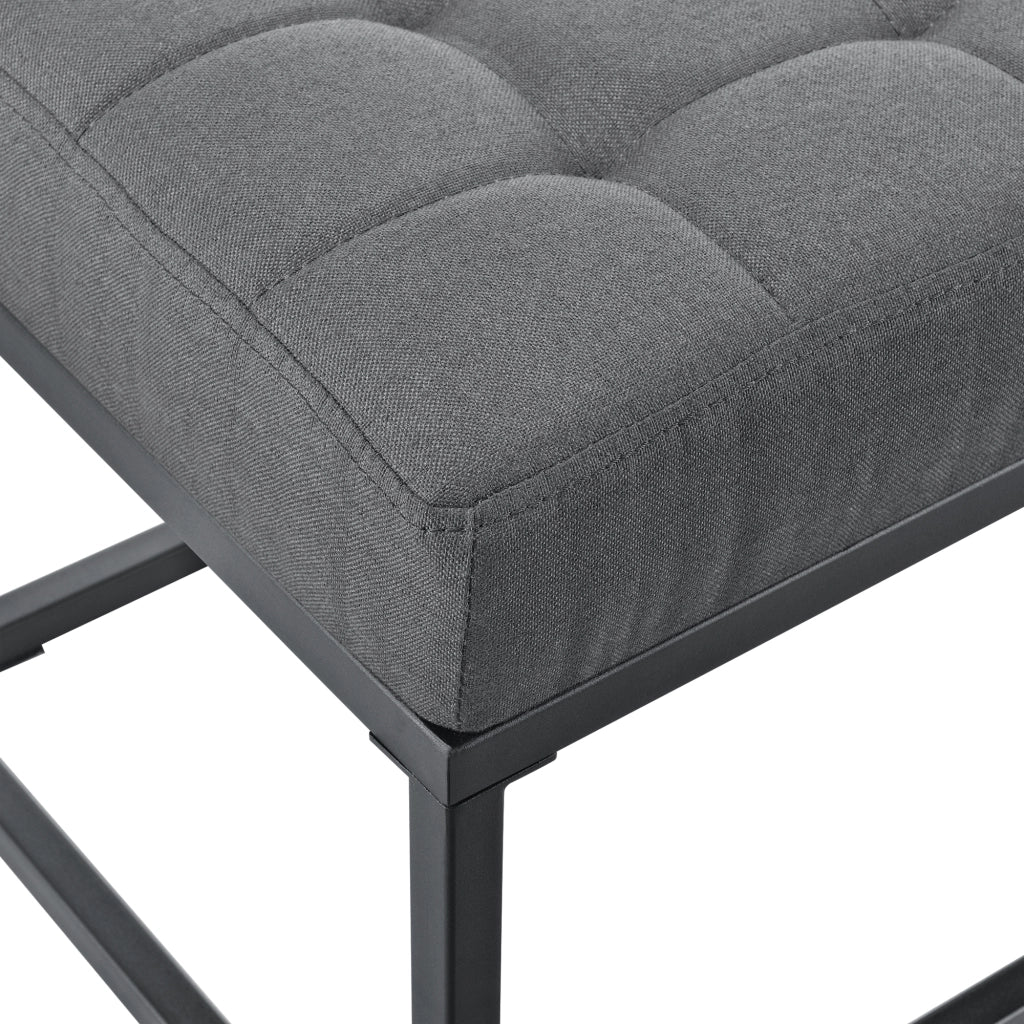 Panca per Interni Salta Ottomana Imbottita Trapuntata 120x40x38 cm Grigio pro.tec
