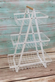 Scatola frutta, scatola frutta, 3 livelli, tavola frutta, scatola frutta, tavola pane, verdure, moderno, per decorazione cucina, verdure, frutta, snack (bianco, quadrato)