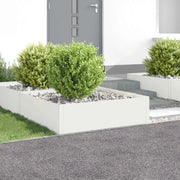 Bordura per Prato 4 pz 100 x 100 x 35 cm Acciaio Bianco 8008976
