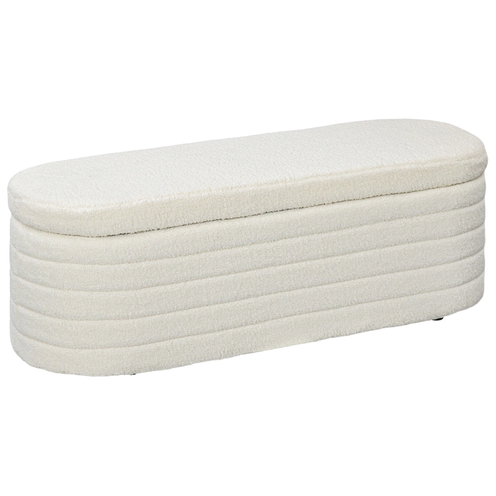 Letto contenitore imbottito in velluto ¨C Zephmum ¨C 116x41x40,5 cm, crema