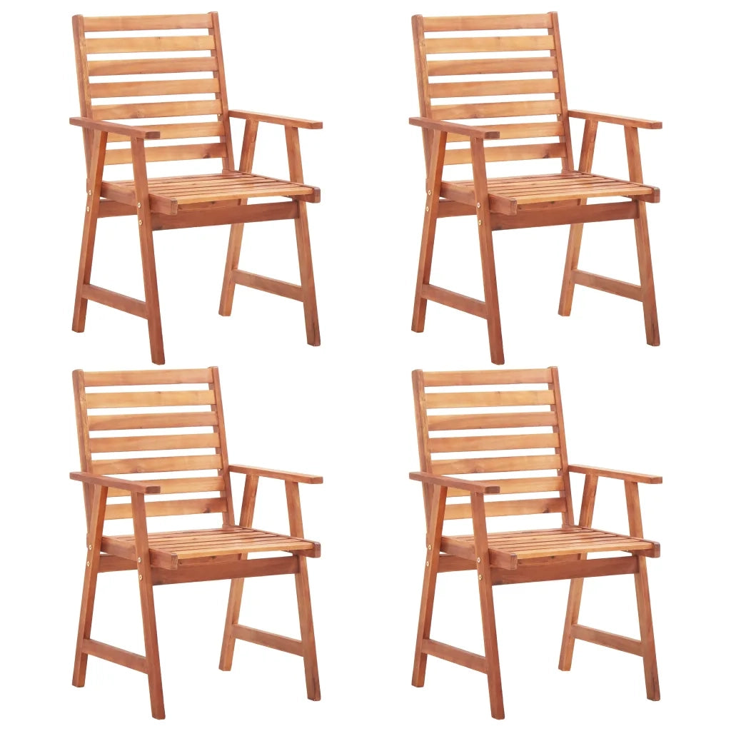 Sedie da Pranzo da Esterni 4 pz in Legno Massello di Acacia cod mxl 13817