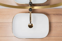 Lavabo Da Appoggio Rea Belinda White Gold Brush