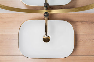 Lavabo Da Appoggio Rea Belinda White Gold Brush