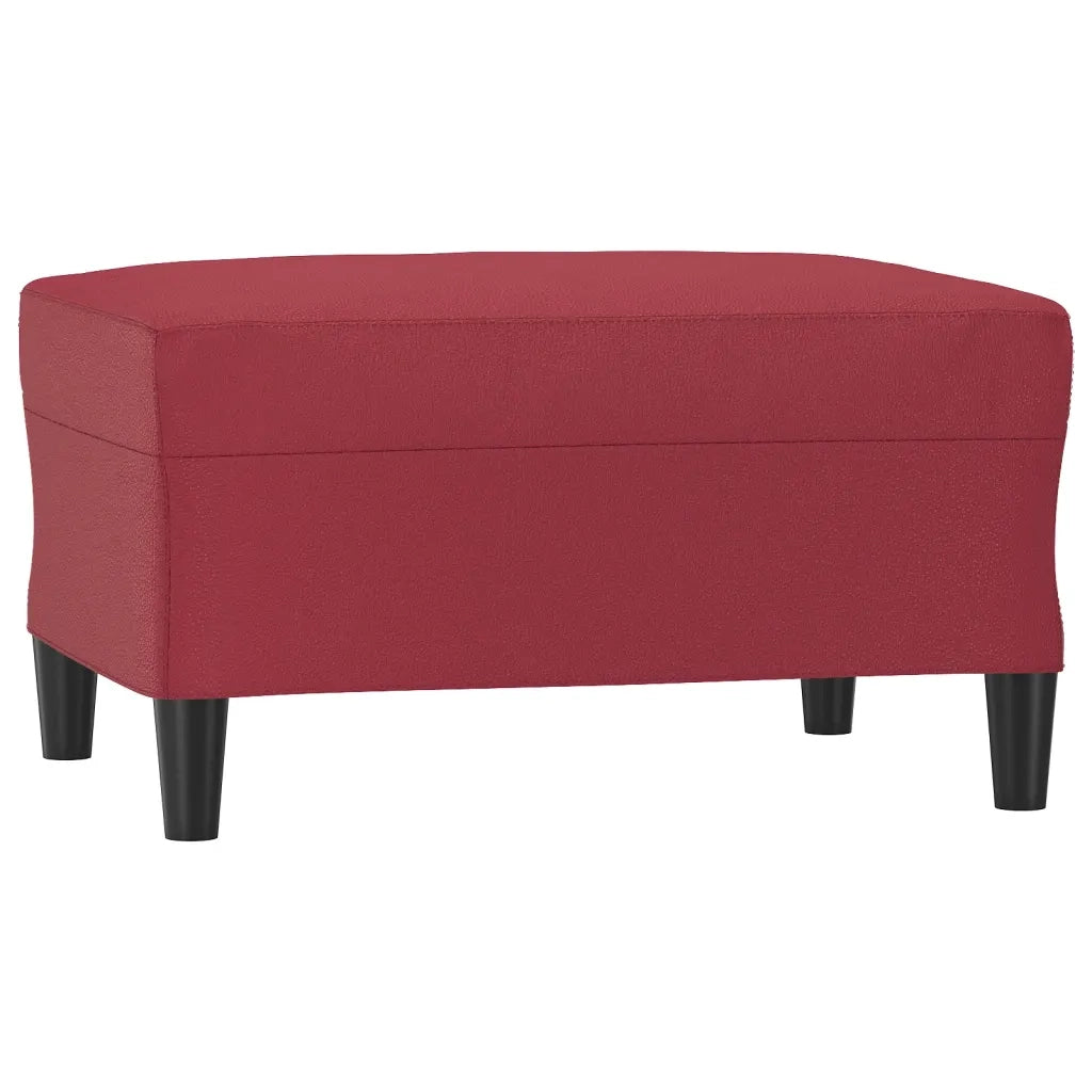 Set di Divani 4 pz con Cuscini Rosso Vino in Similpelle 3201748
