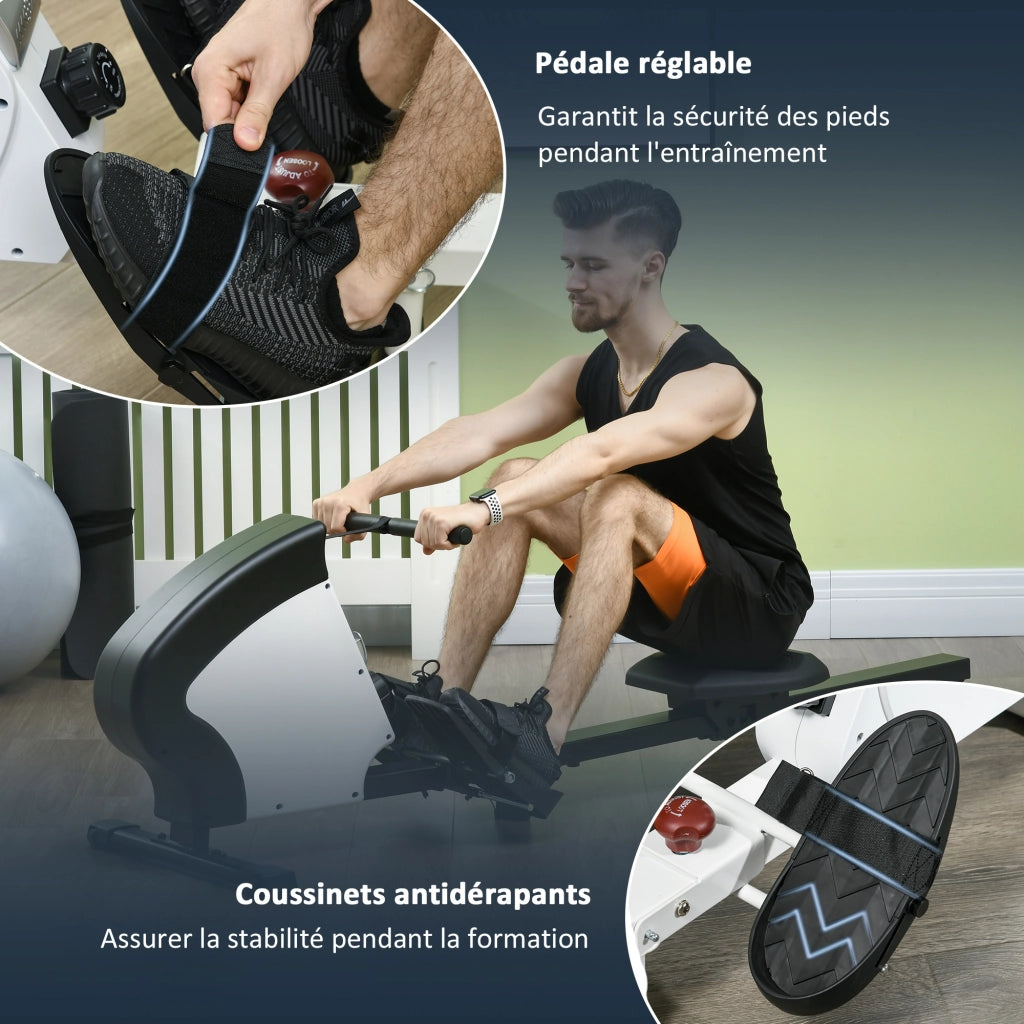 Ellittica da casa pieghevole ¨C zephmum ¨C 8 livelli resistenza magnetica, schermo LCD, acciaio nero e bianco