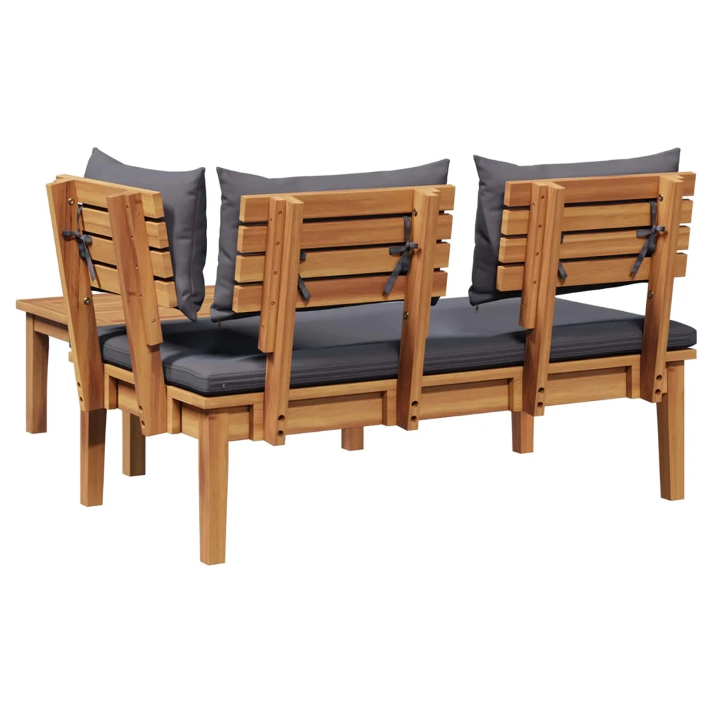 Set Panchina e Tavolo da Giardino 2 pcs Grigio e Marrone 42006399