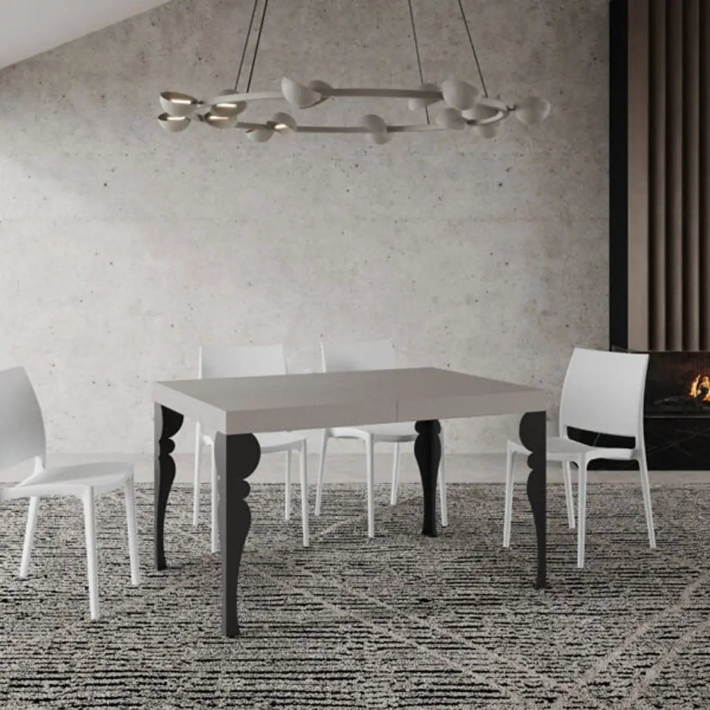Tavolo allungabile 120/380x90 cm Paxon Premium cashmere gambe antracite