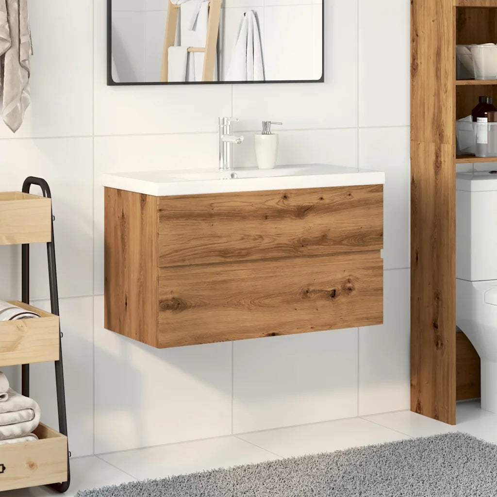 Mobile con Lavabo Integrato Rovere Artigianale 3328924