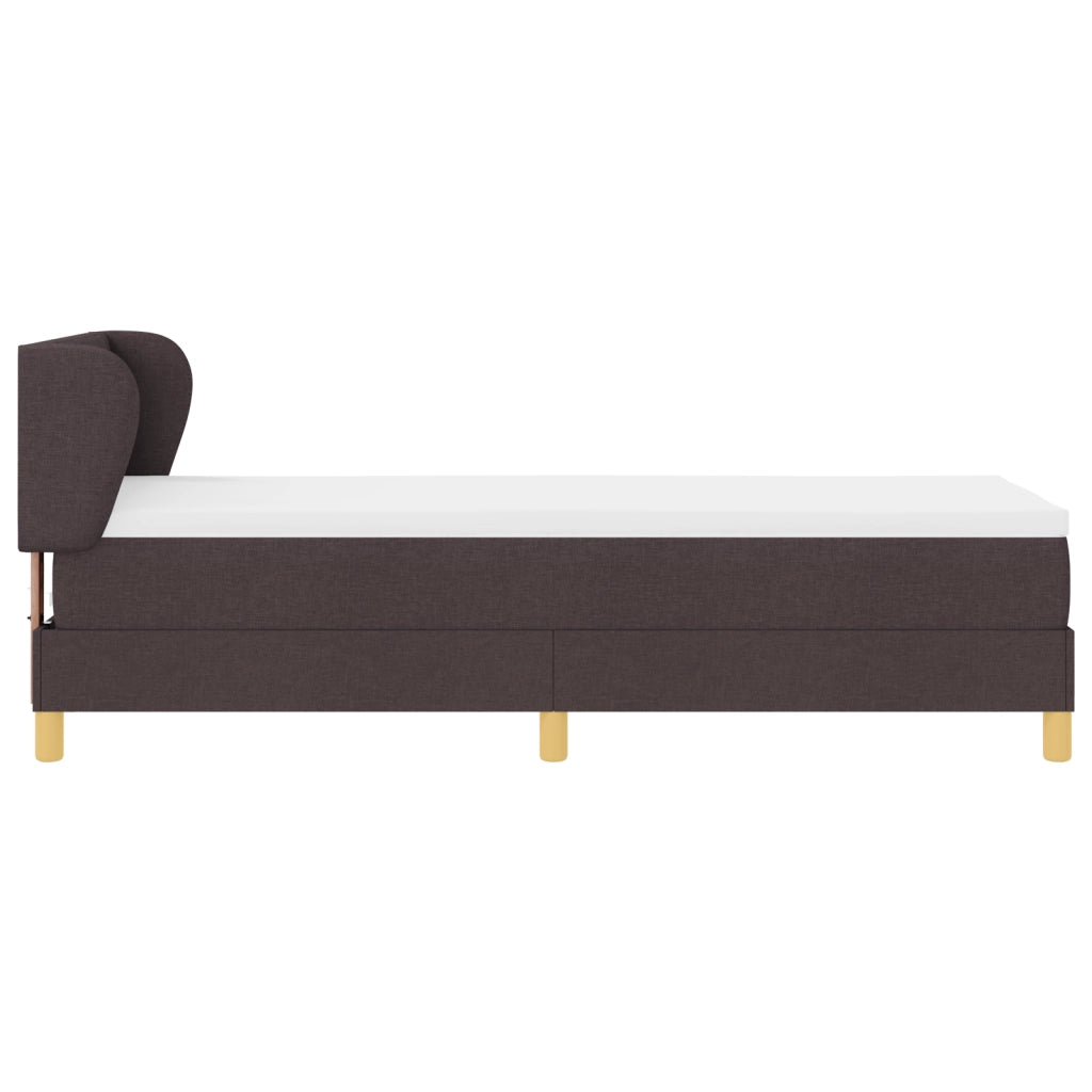 Letto con Box Spring e Materasso - Marrone Scuro, 80x200 cm, Tessuto