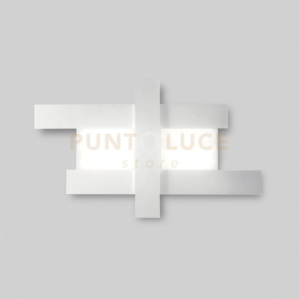 DOHA P/G - APPLIQUE COLORE BIANCO IN ALLUMINIO E METACRILATO A LED 3000K 4470LM 50W 104X63CM