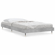 Letto singolo | Letto per adulti | Giroletto Grigio Cemento 100x200 cm in Legno Multistrato