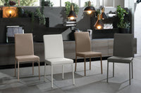 Set 2 Sedie 42x43xH91 cm in Similpelle Flag Tortora