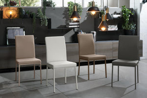 Set 2 Sedie 42x43xH91 cm in Similpelle Flag Tortora